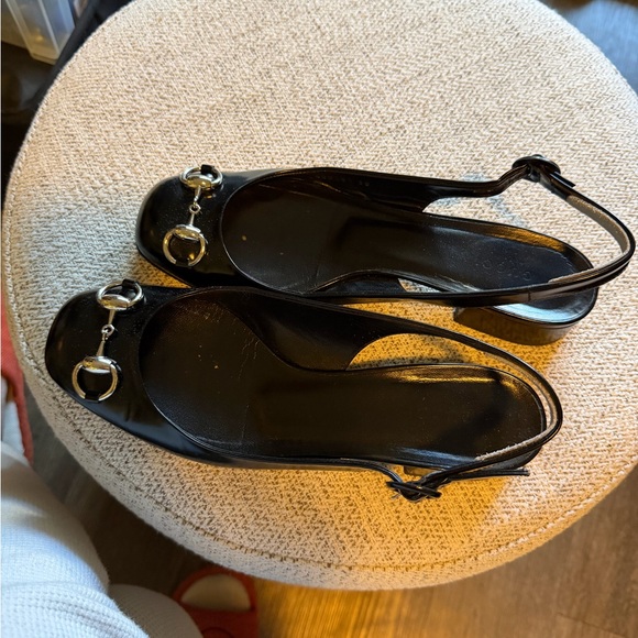 Gucci Black Patent Leather Slingback Heels - Picture 7 of 7